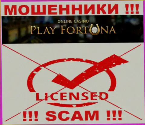 Работа PlayFortuna Com нелегальна, т.к. указанной конторы не дали лицензию на осуществление деятельности