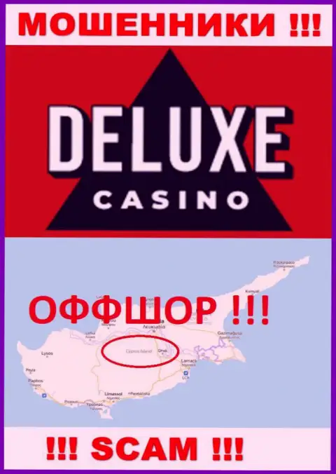 Deluxe-Casino Com - это мошенническая организация, зарегистрированная в офшорной зоне на территории Кипр