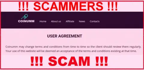 Coinumm Thieves can remake their client agreement at any time
