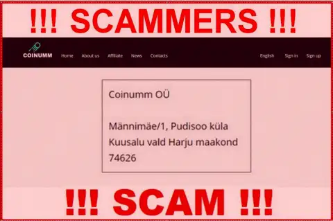 Coinumm cheaters company address