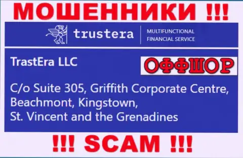 Suite 305, Griffith Corporate Centre, Beachmont, Kingstown, St. Vincent and the Grenadines - офшорный адрес регистрации мошенников Trustera, указанный у них на веб-ресурсе, БУДЬТЕ ОЧЕНЬ ВНИМАТЕЛЬНЫ !!!