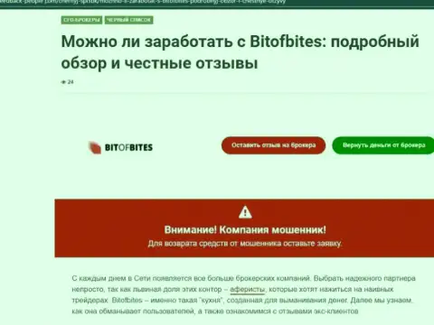 Обзор, который разоблачает методы неправомерных уловок компании BitOfBites Com - это МОШЕННИКИ !!!