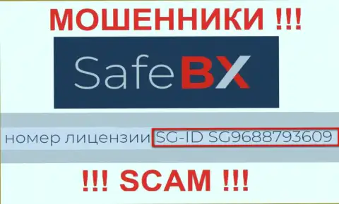 SafeBX, запудривая мозги людям, представили на своем сайте номер их лицензии на осуществление деятельности