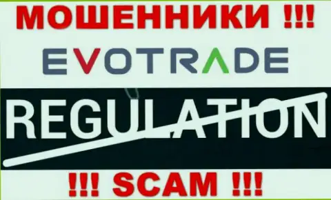 На информационном портале мошенников EvoTrade нет ни слова о регулирующем органе этой компании !!!