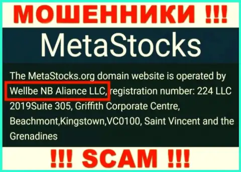 Юр лицо конторы Meta Stocks - это Веллбе НБ Алиансе ЛЛК, инфа позаимствована с официального сервиса