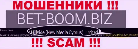 Юр. лицом, владеющим мошенниками Бэт-Бум Биз, является Hillside (New Media Cyprus) Limited