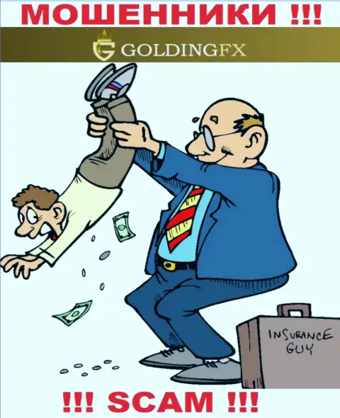 ДОВОЛЬНО-ТАКИ РИСКОВАННО связываться с брокерской конторой Golding FX, указанные аферисты все время прикарманивают денежные активы трейдеров