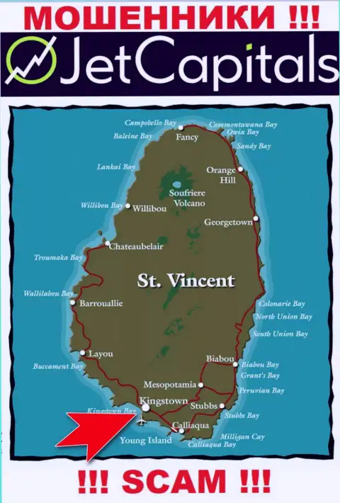 Кингстаун, Сент-Винсент и Гренадины - здесь, в офшорной зоне, зарегистрированы мошенники JetCapitals Com