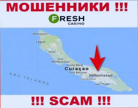 Curaçao - именно здесь, в офшоре, базируются internet-жулики FreshCasino