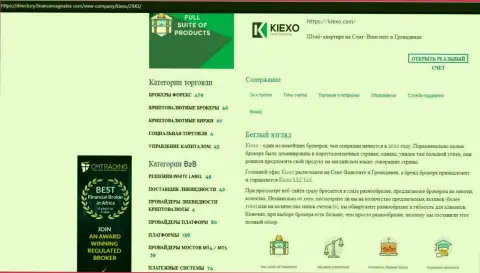 Обзор о условиях для трейдинга Forex дилера KIEXO, представленный на сайте directory financemagnates com