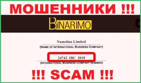 Будьте бдительны !!! Binarimo Com мошенничают !!! Номер регистрации данной конторы: 24742 IBC 2018