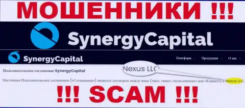 Юридическое лицо, владеющее мошенниками SynergyCapital Cc - это Nexus LLC