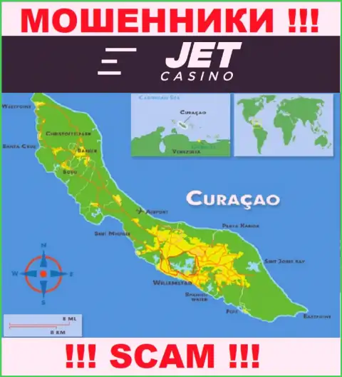 Curaçao - это юридическое место регистрации компании Jet Casino