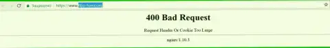 Официальный веб-ресурс форекс компании Fibo-Forex несколько суток заблокирован и выдает - 400 Bad Request