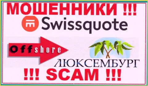 SwissQuote указали на сайте свое место регистрации - на территории Люксембург